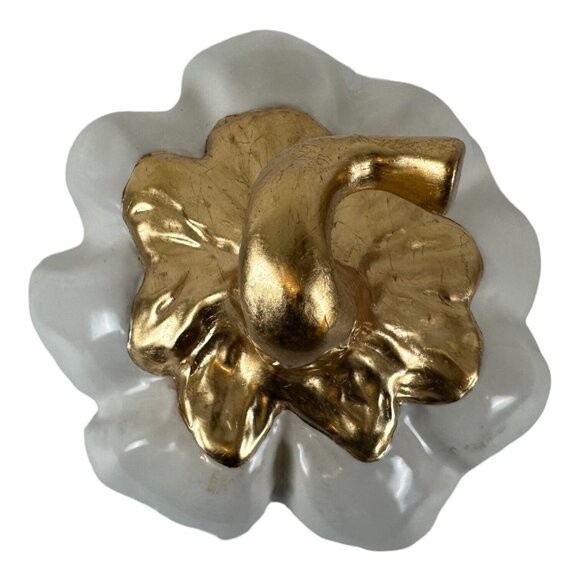 STUDIO B by MAGENTA Gold White PUMPKIN Ceramic Handmade Thanksgiving Halloween - Picture 5 of 11